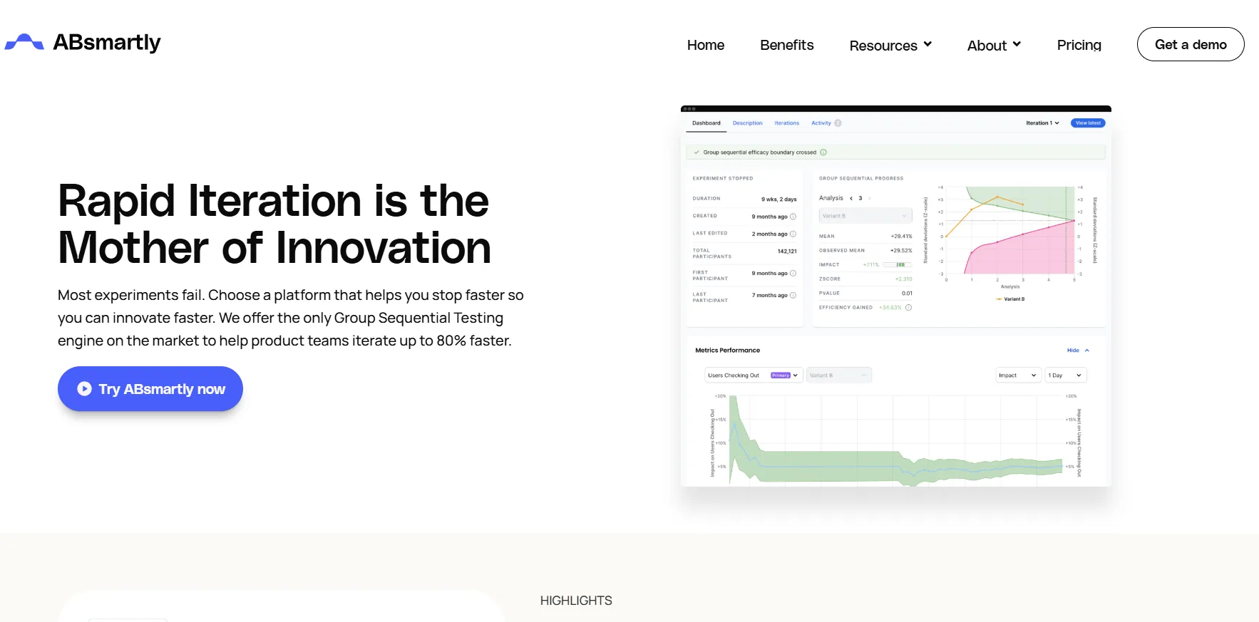 absmartly landing page