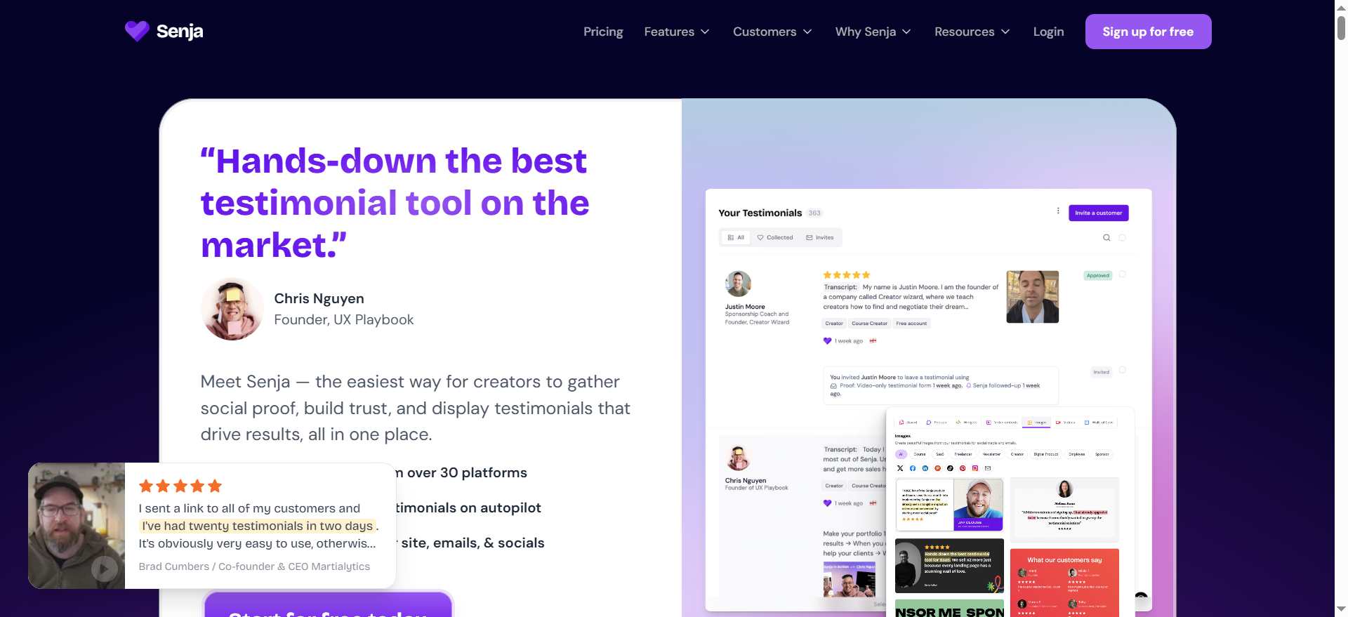 senja landing page