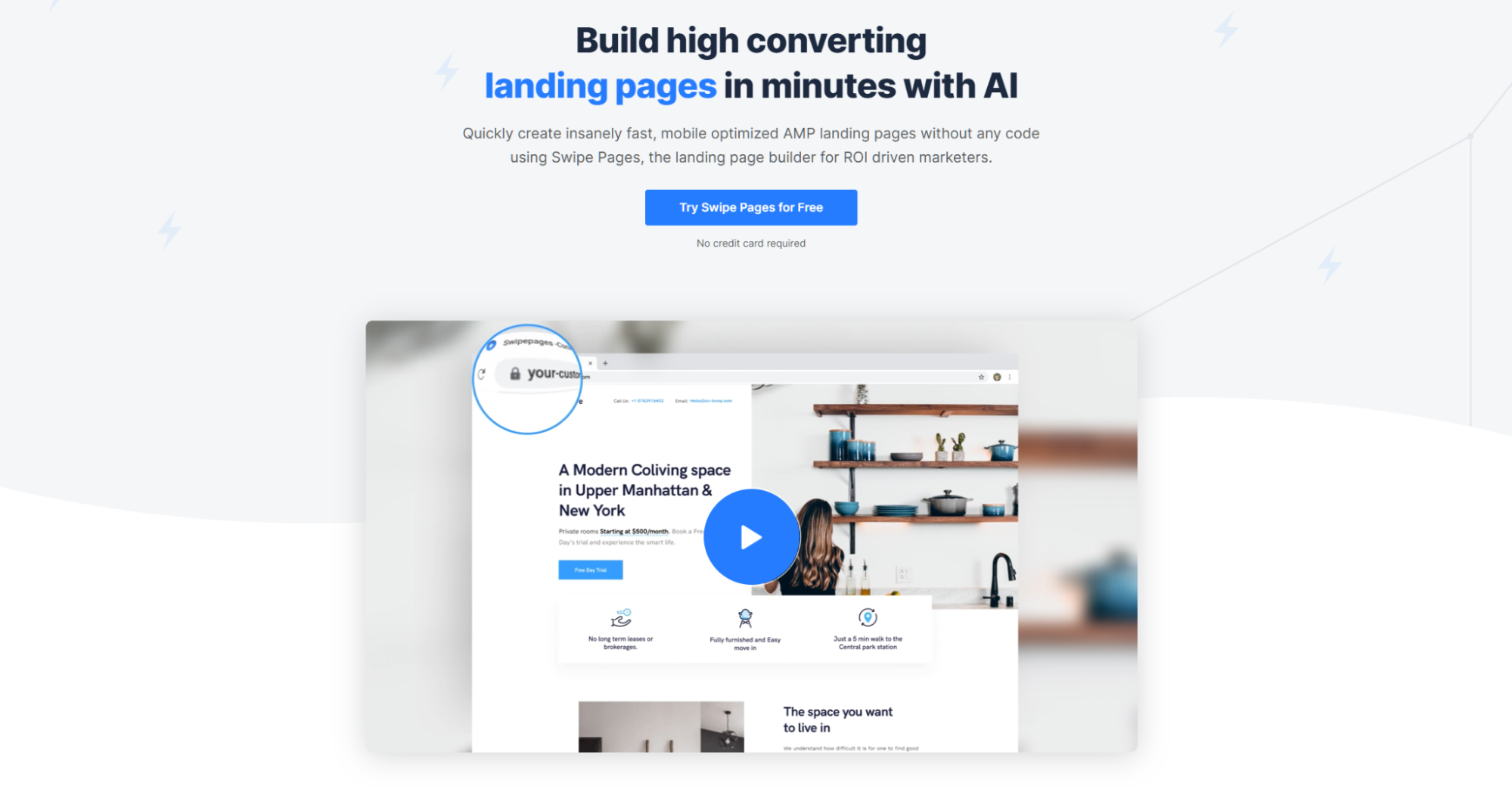 swipepages landing page